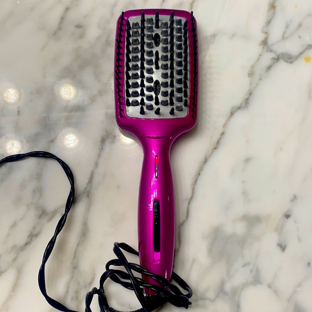 Brush straightener gets very hot has low medium and high settings used once